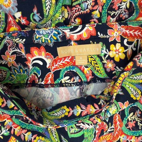Hope & Harlow Women's Paisley All Over Print Capri‎ Pants Size 8 - Picture 4 of 5
